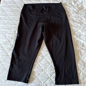 Hyba Cropped Leggings Pants Womens Size‎ XL Black Stretch Yoga Activewear Gym